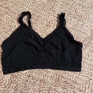 Cacique Black Lace Trim Bra
